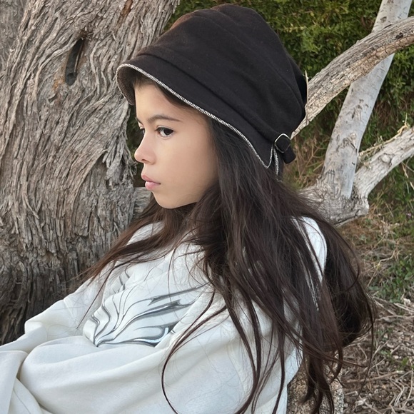 Wool Bucket Hat Brown color with Trim - Picture 10 of 11